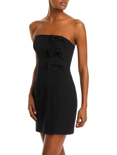 Aqua Womens Faux Wrap Boning Mini Dress In Black
