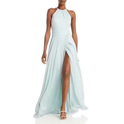 Aqua Womens Faux Wrap Maxi Evening Dress In Blue