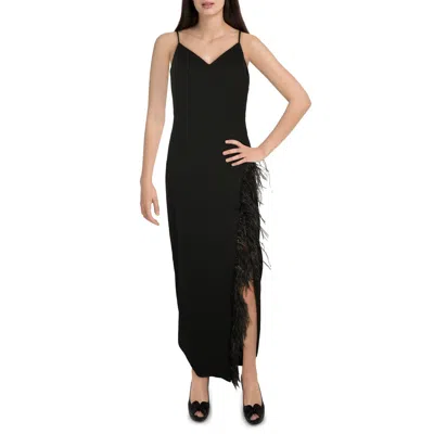 Aqua Womens Formal V-neck Evening Dress In Black