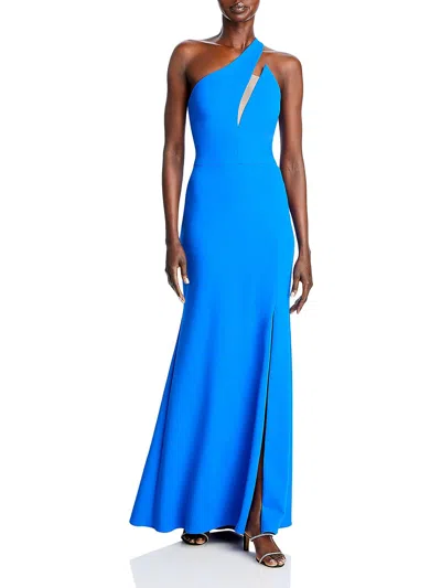 Aqua Womens Front Slit Long Evening Dress In Blue