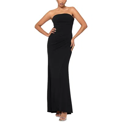 Aqua Scuba Crepe Strapless Maxi Dress - Exclusive In Black