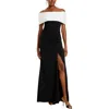 Aqua Scuba Crepe Off The Shoulder Corset Gown In Multi
