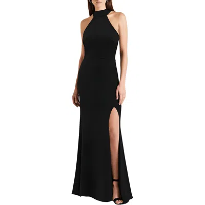 Aqua Womens Halter Sleeveless Evening Dress