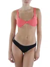 Aqua Womens Halter Solid Bikini Swim Top In Pink