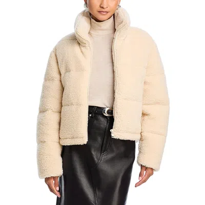 Aqua Sherpa Puffer Jacket - Exclusive In Sand