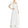 Aqua Womens Lace Tiered Evening Dress In White