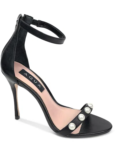 Aqua Womens Leather Dressy Heels In Black