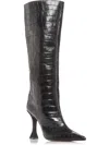 AQUA WOMENS LEATHER POINTED TOE KNEE-HIGH BOOTS
