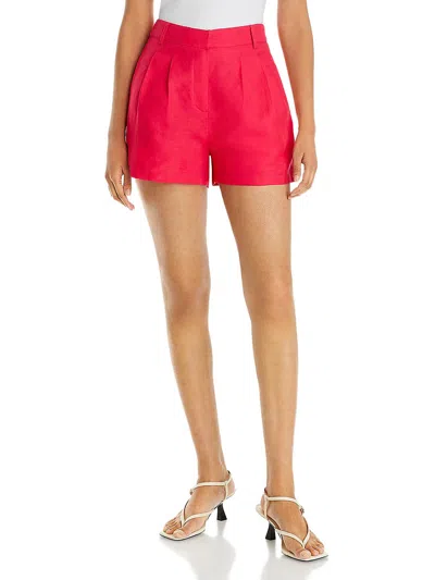 Aqua Womens Linen Mini High-waist Shorts In Red