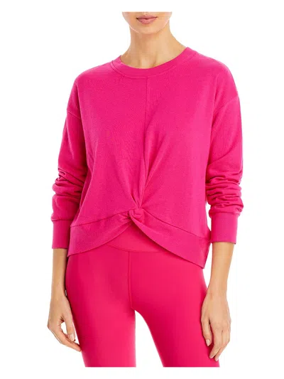 Aqua Womens Long Sleeve Front Twist Pullover Sweater In Pink