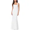 Aqua Square Neck Mermaid Gown In Multi