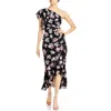 Aqua Womens Mesh Ruffle Evening Dress In Black