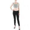 Aqua Womens Metallic Knit Tank Top In Gray