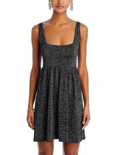 Aqua Womens Metallic Short Mini Dress In Black