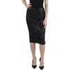 Aqua Sequin Midi Skirt - Exclusive In Black