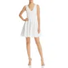 Aqua Womens Mini Laser Cut Party Dress In White