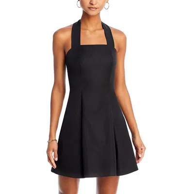 Aqua Halter Mini Dress - Exclusive In Black