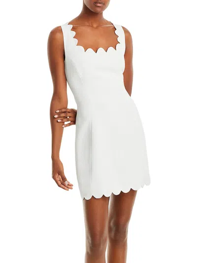 Aqua Womens Party Mini Fit & Flare Dress In White