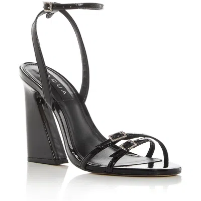 Aqua Womens Patent Adjustable Heels In Black