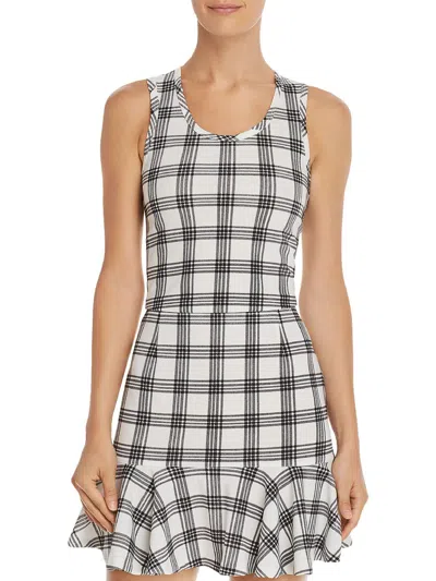 Aqua Womens Plaid Racerback Tank Top In Multi