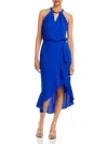 AQUA WOMENS PLEATED HI-LOW COCKTAIL AND PARTY DRESS