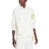 Aqua Heart Patch Hooded Sweatshirt - Exclusive In White