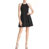 Aqua Womens Polka Dot Velvet Scuba Dress In Black