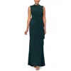 Aqua Womens Ruched Formal Evening Dress In Pine