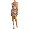 Aqua Womens Ruched Textured Mini Dress In Multi