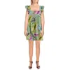 Aqua Womens Ruffled Gathered Mini Dress In Green