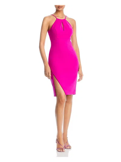 Aqua Womens Scuba Panel Sheath Dress In Pink