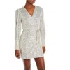 Aqua Womens Sequined Mini Cocktail And Party Dress In Silver