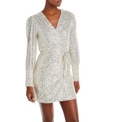 Aqua Womens Sequined Mini Cocktail And Party Dress In Silver