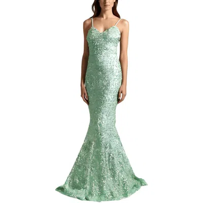 Aqua Womens Sequined Polyester Evening Dress