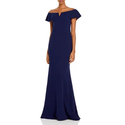 Aqua Womens Sheath Long Evening Dress In Blue