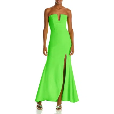 Aqua Womens Strapless Formal Evening Dress In Green