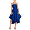 Aqua Womens Strapless Pockets Midi Dress In Indigo