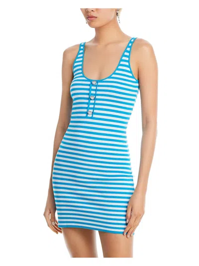 Aqua Womens Striped Short Mini Dress In Multi