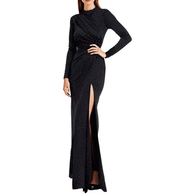 Aqua Womens Studded Knit Evening Dress In Black