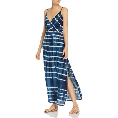 Aqua Womens Tie-dye Comfy Maxi Dress In Blue