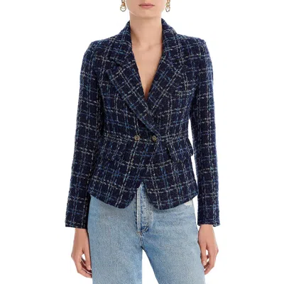 Aqua Tweed Blazer - Exclusive In Black/navy