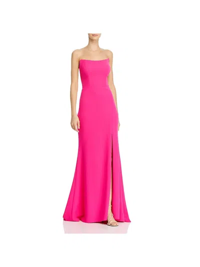Aqua Womens Twill Strapless Evening Dress In Pink