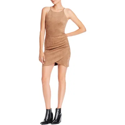Aqua Womens Velvet Bodycon Cocktail Dress In Brown
