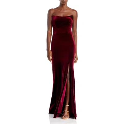 Aqua Womens Velvet Strapless Evening Dress In White