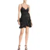 Aqua Womens Velvet Wrap Party Dress In Black