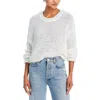 Aqua Waffle Knit Long Sleeve Sweater - Exclusive In White