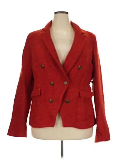 Aqua Wool Blazer Jacket In Red