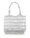 Aqua Woven Metallic Tote - Exclusive In Silver