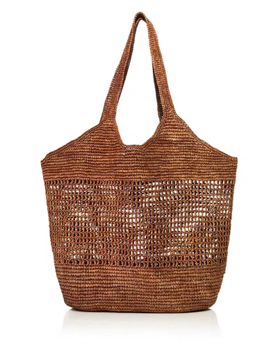Aqua Woven Straw Tote Bag - Exclusive In Orange