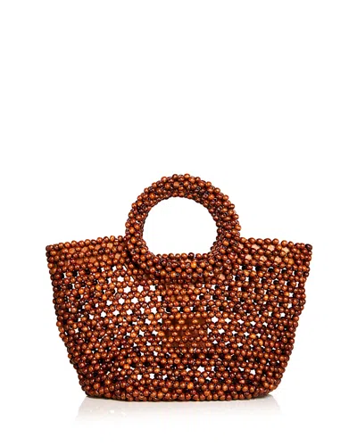 Aqua Woven Top Handle Bag - Exclusive In Brown